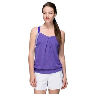 Womens Lululemon Rest Less Tank Top Heathered Bruised Berry Purple Luxtreme Sz 4